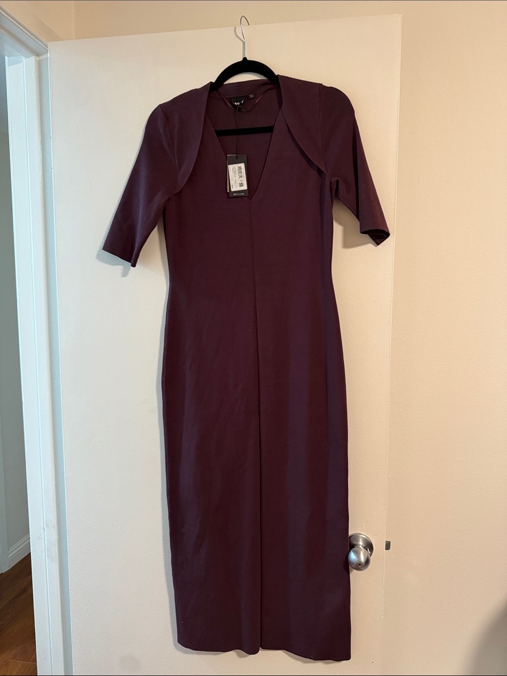 Boss Plum Midi Dress with Short Bolero
